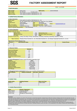 T-SRS-A-TECHN-02 Lista kontrolna z oceną fabryki SGS